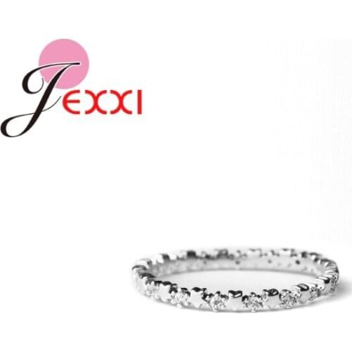 Wholesale 925 Sterling Silver Starry Finger Ring Inlaid Cubic Zircon Star Rings for Women Girls Fashion Brand Jewelry