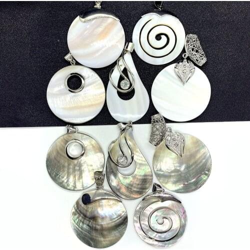 Natural Shell Pendant Round Shape High-end Fashion Specifications 79x83mm60mm 50x60mm 50x83mm Can Make DIY Necklace Fine Jewelry