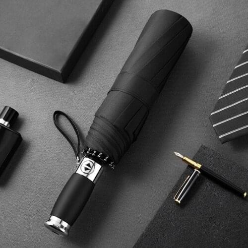 Fully-Automatic Folding Windpoor Man Umbrella Rain Women 3-Folding Parasol Travel Business Car Umbrella