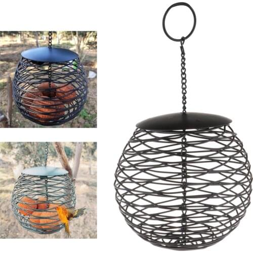 Hollow Metal Bird Feeder Fat Suet Ball Holder Feeding Station For Wild Birds, Garden Backyard Decor