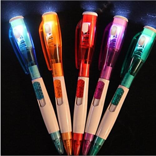 Manufacturers selling cute creative stationery novelty multifunctional student ballpoint pen with led flashlight