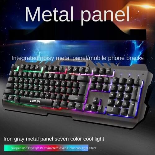 Wired Luminous Backlit Keypad,Metal Panel,Waterproof Gaming Keyboar, Mechanical Axis,Support Multimedia,Game,Home,Office ,Gamer