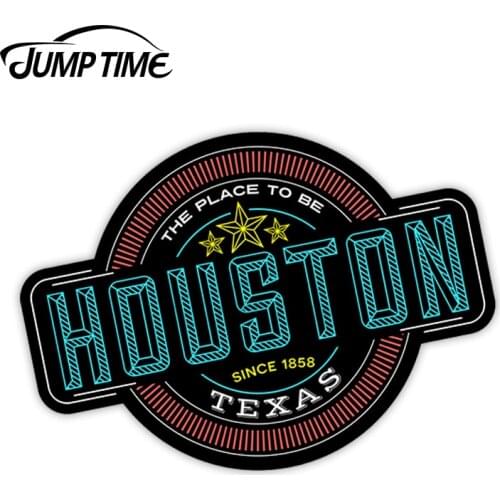 Jump Time for Houston Vinyl Stickers Texas USA America Sticker Luggage Waterproof Car Styling Accessories