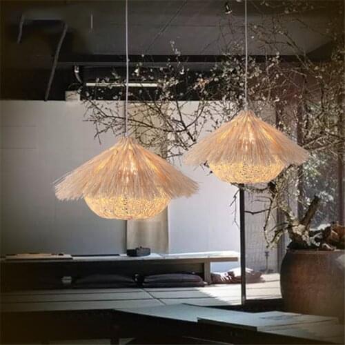 Originality The Birds Nest Modelling Pendant Lamp Hand Woven Rattan Pendant Lights Restaurant Bed Room Balcony Hanging Light