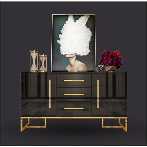 Luxury dining side cabinet simple post-modern living room restaurant side cabinet paint multifunctional lockers marble porch cab