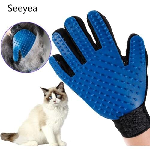 Seeyea Cat Glove Cat Grooming Glove Pet Brush Glove for Cat Dog Hair Remove Brush Dog Deshedding Cleaning Combs Massage Gloves