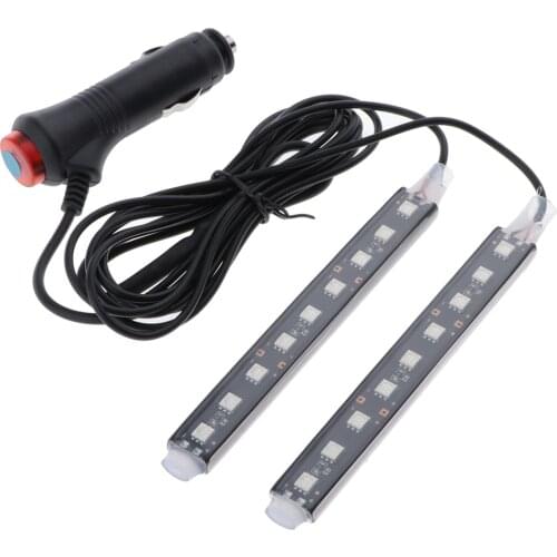 Blue 9 SMD 5050 LED Flexible Waterproof Motor Light Strip Bar Cigarette lighter