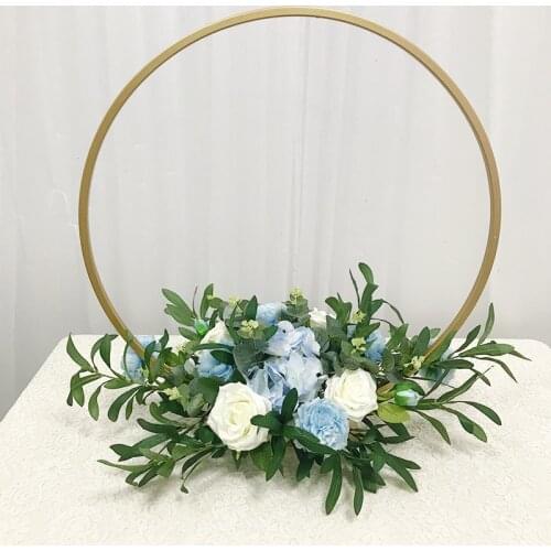 Wedding Arch Table Stand Gold Wrought Iron Shelf Decorative Props DIY Round Party Background Shelf Artificial Flower Decoratio