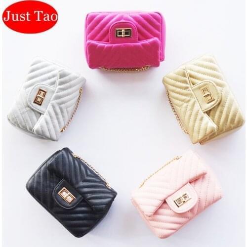 Just Tao! Classic style messenger bags for Preschool girls Kids Small size Phone bag Girls Money Bags Child leather purse JT027