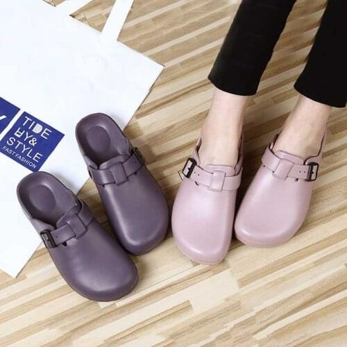 Pure Color Slipper Antiskid Adjustable Lightweight Soft Sole Shoes Hospital Nurse Doctor Clean Wear-resistant Work Shoes