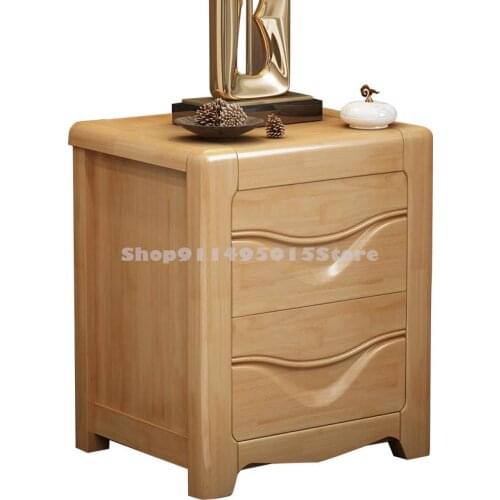 All Solid Wood Bedside Table Simple Modern Mini Storage Cabinet With Lock Bedroom Storage Cabinet