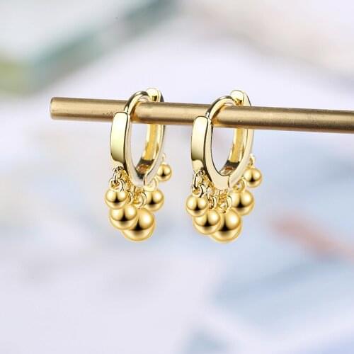 Womens Fashion Bohemia Ethnic Lovely Hoop Earrings With Small Star Ball Pendants Dangle Huggies Charming Piercing Earring Gifts
