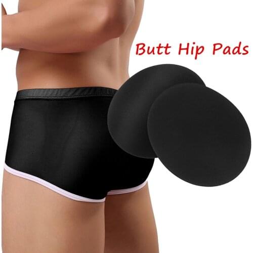 1Pair Men Buttock Enhancing Thick Hip Pad Insert Soft Sponge Foam Contour Push Up Hip Enhancer Cushion Pad for Boxer Brief