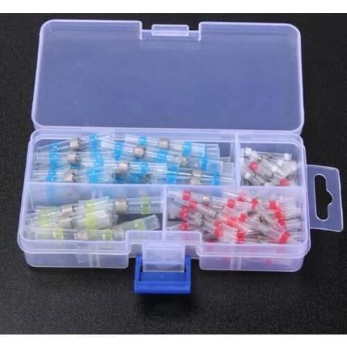 100pcs box waterproof solder ring heat shrinkable intermediate terminal solder sleeve terminal