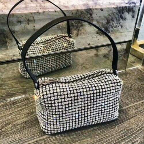 2021 Sac Diamond Hobo Bag Women Handbag Clutch Fashion Vintage Shoudler Handbag Hobos Diamond Messenger Handbag Lady Shiny Hobo