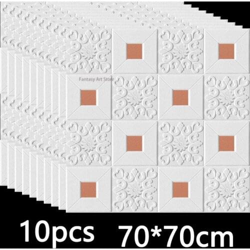 10 Pieces 70*70 Cm 3d Wall Sticker Ceiling Bedroom Decoration Waterproof Self-adhesive Wallpaper Living Room Tv Background Decor