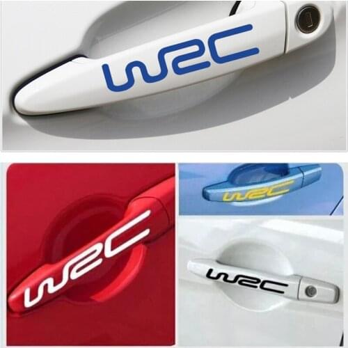 4Pcs WRC Car Door Handle Stickers and decals Reflective Rally Car Stickers for Suzuki Toyota Lexus Honda Acura