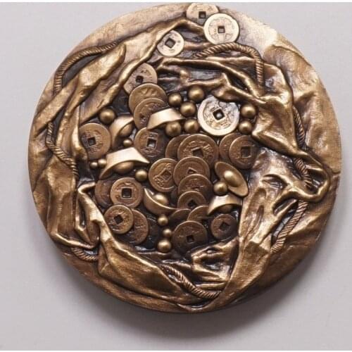 45mm HOTEI Buddhist monk God of Contentment & Happiness Bronze Medal Coin