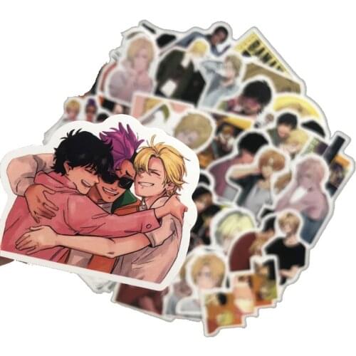 50Pcs Anime BANANA FISH Stickers For Stationery Laptop Skateboard PVC Backpack Water Bottle Bicycle Waterproof Car Decal Sticker