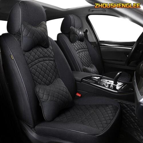 ZHOUSHENGLEE Custom FLAX car seat covers For Mercedes-Benz Viano GLK GLA GL CLA CLS CLK SLK GLE GLS GLC Vito car seats styling