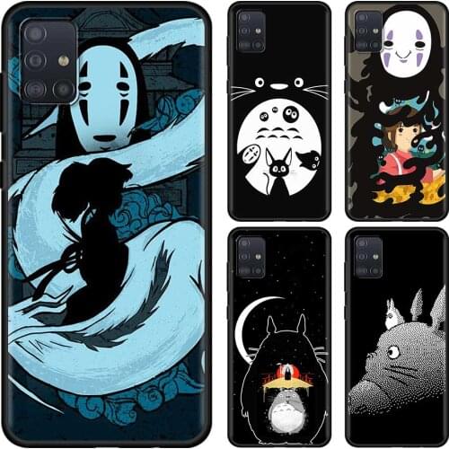 Studio Ghibli Totoro Black Phone Case for Samsung Galaxy A51 A71 A21s A12 A31 A41 A32 A02s A11 A72 A52 A42 5G A01 A91 Cover