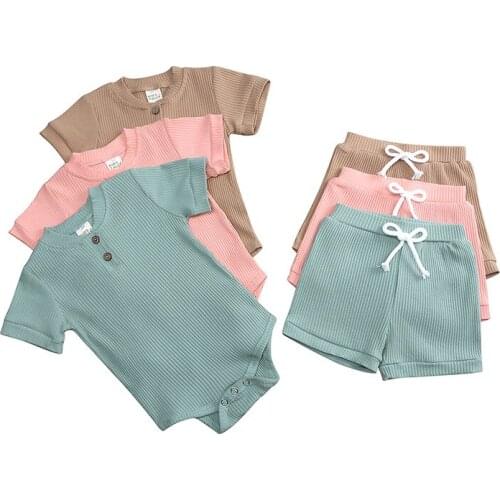 Baby Cotton Pajama Set Girls Kids Summer Childrens Clothing for Boys Suits Infant Bodysuits Shorts Sleepwear New Born Pajamas