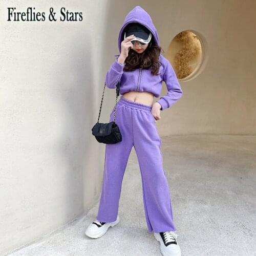 Spring Autumn Girls 2 Pcs Set Baby Hoodies Sweat Shirt + Pants Kids Tracksuits Children Activwear Fashion Casual 5 To 14 Yrs