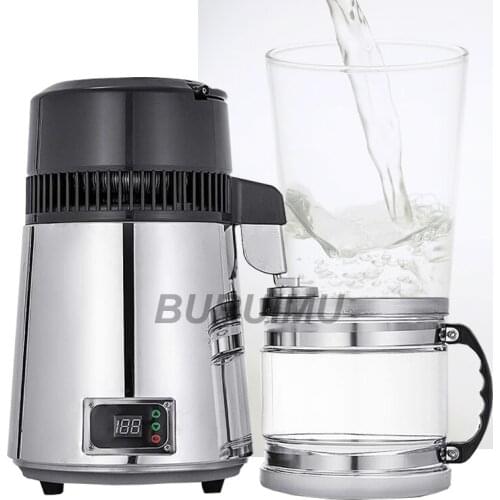 Pure Water Distiller 4L Dental Distilled Water Machine Filter Stainless Steel Electric Distillation Purifier Jug 110V 220V