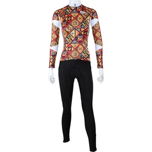 Hot Sale Grid Design Cycling Jersey Breathable Full Length Hidden Zipper Bike Jersey for women