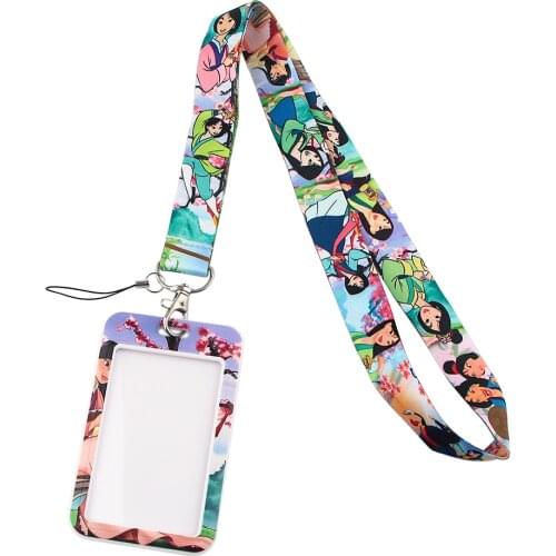 JF492 Women New Fashion ID Badge Case Lanyard Bank Credit Card Holder ID Badge Holder Accessories School Office Supplies