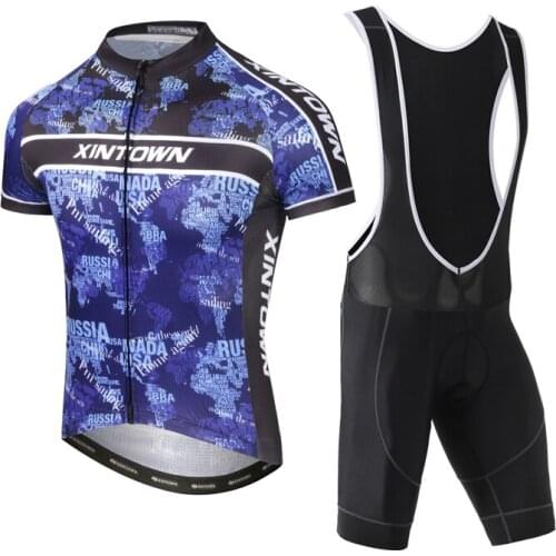 YOCENE High Elasticity Bicycle Jerseys Set Blue Printing Cycling Wear High Quality Adult Shorts Sleeve Bike China Suit