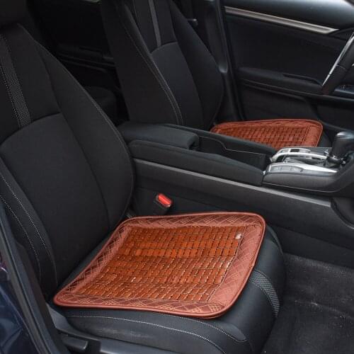 Beads Leather And Bamboo Beaded Seat Cushion Car Seat Cover Front or Rear Seat Back Cushion Pad Mat Fit For All Car