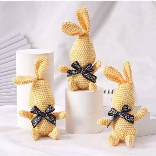 18cm Plush Bow Bunny Doll Toys Kids Sleeping Back Cushion Cute Stuffed Rabbit Baby Accompany Dolls Xmas Gift