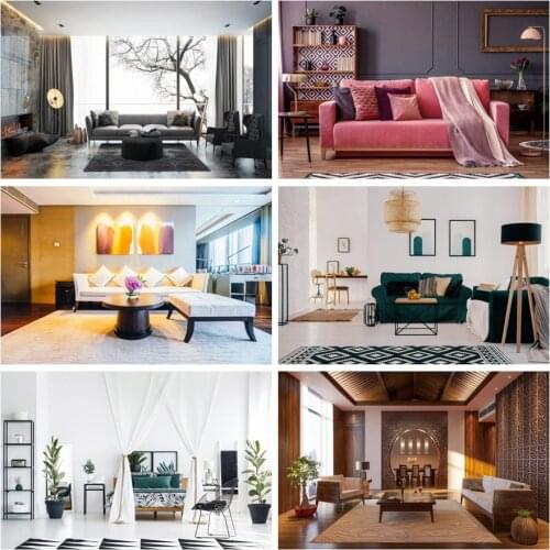 Laeacco 3D Living Room French Window Winter Scenic Photography Background Photographic Backdrop For Photo Studio Photocall