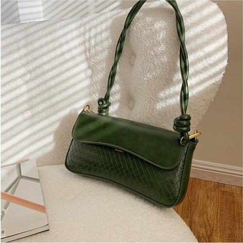 Simple Style Small PU Leather Crossbody Bags For Women Elegant Baguette Bag Shoulder Handbag Female Casual Top-Handle