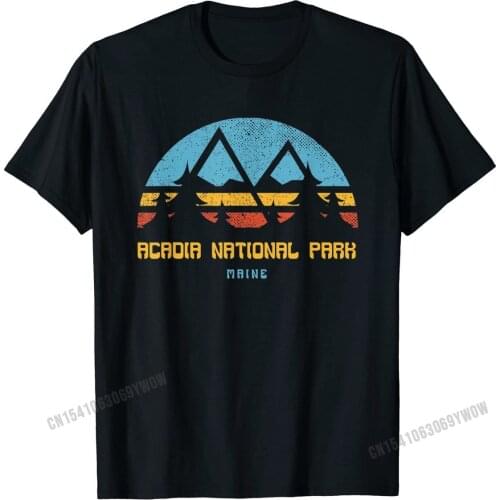 Acadia National Park Shirt Maine Retro Vintage Hiking Gift Men Brand Printed On Tees Cotton T Shirts Camisa