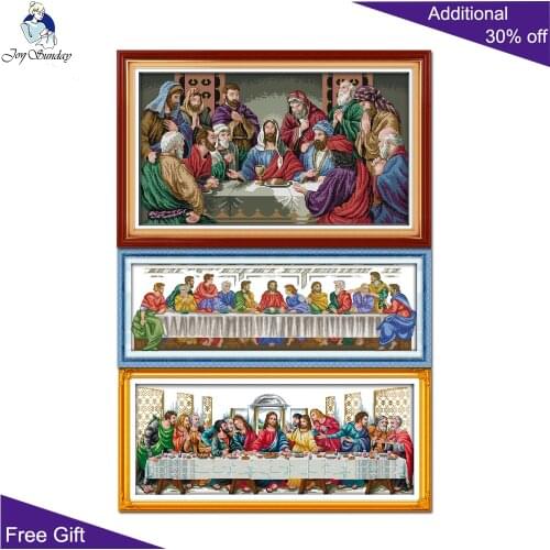 Joy Sunday The Last Supper Home Decor R233R233(2)R824(3) The Last Supper Needlework Needlepoint Embroidery DIY Cross Stitch kits