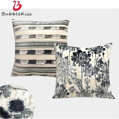 Bubble Kiss Home Living Room Sofa Decoration 45X45 Pillowcase Chinese Style Pillow Case Ink Design Pattern Decor Cushion Cover