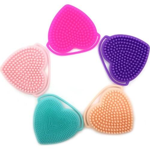 1PC New Heart-shaped Silicone Beauty Washing Pad Facial Exfoliating Blackhead Face Brush Cleansing Tool Soft Deep Facial Brush