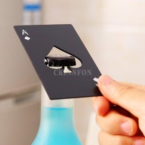400Pcs/Lot New Smart Poker Card Home Kitchen Bar Tool Soda Beer Bottle Cap Opener (Size: 1, Color: Black)