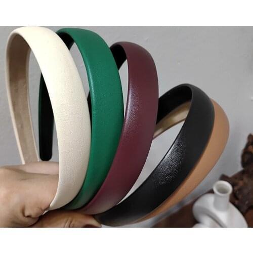 Hair Band Korean Lychee Pattern Leather Headband Hairpin Elegance Retro Fashionable Texture Outing Basic Hair Accessories
