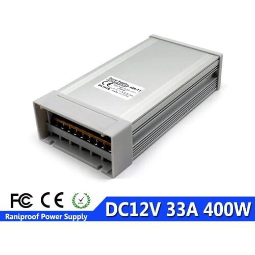 Single Ouput Switching power supply DC12V 33A 400W Rainproof Driver Transformers AC-DC Outdoor SMPS for LED Strip Light Lamp