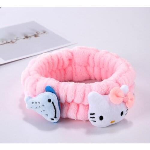 Sanrio hello kitty Cute Cartoon head hoop Girls Washing Face Sports Headband Cute Plush Headband girl hair ring