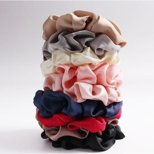 Korea Ponytail Holder Hair Rope Solid Color Silky Satin Scrunchies Elastic Hair Bands Women Hair Ring Rubber Band Hot Sale