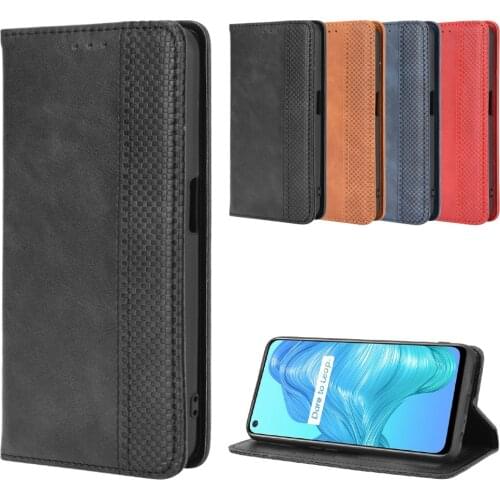 Luxury Retro Slim Leather Flip Cover For Realme 7 5G Case Wallet Card Stand Magnetic Book Cover For Realme7 5G RMX2111 Cases