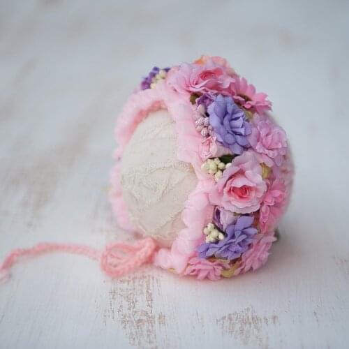 Newborn hundred day old baby flowers hat photography props hat studio photo headdress hat props