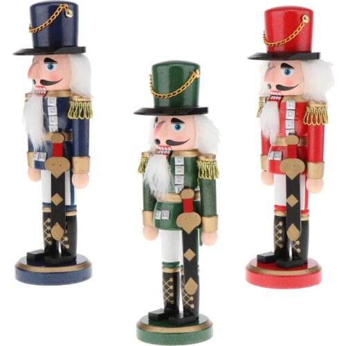 Nordic Christmas Nutcracker Soldier Figurines Doll Toy Desk Decoration Living Room Decor Christmas Gift