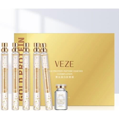 24K Gold Face Serum Active Collagen Silk Thread Face Essence Anti-Aging Smoothing Firming Moisturizing Hyaluronic Skin Care Set