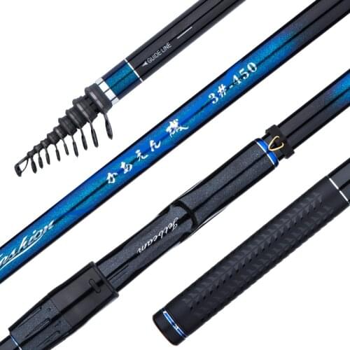 3# Rock Fishing Rod 3.6m 4.5m 5.3m 6.3m Distance Throwing Poles Super Hard and Light Hand Peche Telescopic Wedkarstwo Olta Pesca