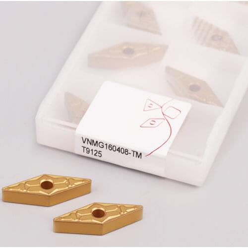 10pcs VNMG160404 VNMG160408 TM T9125 hard metal Inserts External Turning Tools CNC Lathe cutting tool for processing steel parts